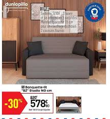 Acquista direttamente online l'arredamento per tutta la tua casa: Offre Banquette Lit Bz Studio 140 Cm Dunlopillo Chez Conforama