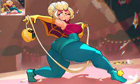 1girls 2023 ass big ass big breasts big butt blonde hair brawl  stars breasts bubble ass bubble butt busty charlie (brawl stars) clothed  clothed female clothing curvaceous curvy curvy