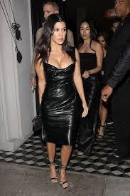 Kourtney Kardashian Amps Up Her Little Black Dress With The Strappiest Sandals Kourtney Kardashian Kourtney Kardashian Style Kourtney