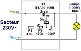 Variateur A Triac Realisation 1 Schema Electronique Electronique Simple Astuces Pratique
