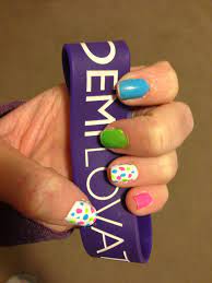 Neon Nails Inspired By Demi Lovato S Neon Lights Tour Possible Nail Art For February 17 Neon Nails Nails Nail Art