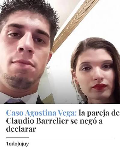 FEMICIDIO DE AGOSTINA VEGA: DECLARÓ LA PAREJA DEL PRINCIPAL ACUSADO Marianella Palmero, pareja de Claudio Barrelier, fue indagada por el fiscal Raúl Garzón como acusada de encubrimiento agravado. Negó los hechos y