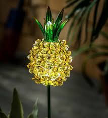 Solar Pineapple Garden Stake In 2020 Solar Flower Garden Stakes My Secret Garden