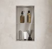 13 in. W x 25 in. H x 4 in. D Stainless Steel Shower Niche Double Shelf in  Silver with Drainage Holes