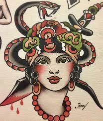 Vintage tattoo, body art goes