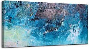 Flowers look great as black and white prints, pastels, or bold colored images. Abstract Canvas Wall Art Picture Prints For Living Room Bedroom Wall Decor 20 X40 Contemporary Wall Art Blue Abstract Artwork For Office Kitchen Nursery Home Decoration Framed Ready To Hang Buy Online In