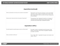 Imperialism is when a nation works to expand its power and influence, and this quiz/worksheet combo will examine the reasons and actions behind u.s. Solution Ap World History Ultimate Review Packet Vi Studypool