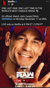 La dernière apparition de John Cena à WWE RAW aura lieu le lundi 17  novembre au Madison Square Garden. : r/SquaredCircle