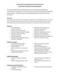 Happen the first day and when the supervisor will meet. University Of South Alabama Human Resources Supervisor Checklist For New Employees