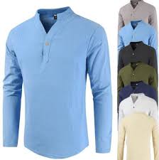 Intenta acomodar la sábana alrededor de su cuello con un gancho o pinza para que no se caiga. China Los Hombres Sin Collarin De Ropa De Algodon De Manga Larga Camisetas Cuello En V Comprar Camisas De Cuello V En Es Made In China Com