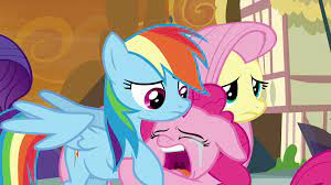 2010478 Crying Fluttershy Offscreen Character Pinkie Pie Pony Rainbow Dash Rarity Safe Screenc Rainbow Dash My Little Pony My Little Pony Friendship