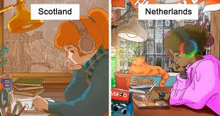The names have substantially slipped in popularity since then, and they are of modest use in recent times. People Edit The Lo Fi Study Girl Into Versions From Different Countries Full Of Original Details 30 Pics Bored Panda