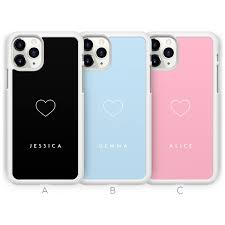 Personalised iPhone 13 Case iPhone 13 Pro Case iPhone 13 Pro Max Case  iPhone 13 Mini Case Heart Pastel Custom Initials Name Rubber Soft TPU