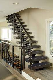 Interior staircases are able to enhance the living room and become more than just „a staircase. Inner Tread Mount For A Delaware Beach House Viewrail Staircase Design Manufactured Home Remodel Cheap Dorm Decor
