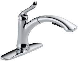 Single handle kitchen faucet with integral spray model#: Delta Linden Single Handle Kitchen Sink Faucet With Pull Out Sprayer Chrome 4353 Dst Touch On Kitchen Sink Faucets Amazon Com