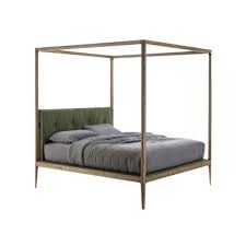 The arched headboard is upholstered in. Dane Four Poster Bed Miradorlife