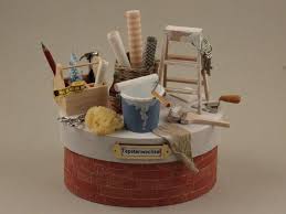 Tapetenwechsel Renovierung Haus Hausbau Umzug Maler Handwerker Miniatur Deko Dose Geldgeschenk Geschenk Haus Geschenke Geldgeschenk Hausbau