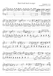 Is 25 on 2nd october 2020! Dont Look Back In Anger Oasis Piano Version Sheet Music For Piano Solo Musescore Com