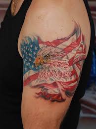 Very similar to tattoo number 14 but with beautiful coloring rather than just black and white. 55 Heroic American Flag Tattoos