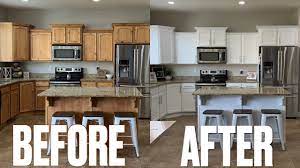 Keep your kitchen looking neat and tidy with the help of seamless cabinetry. Stunning Kitchen Makeover Before After New Look Kitchen Cabinets Updating Kitchen On A Budget Youtube