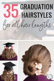 Low bun for elegant ladies. 35 Graduation Hairstyles And 3 Hair Hacks To Achieve Them College Compass Graduation Hairstyles With Cap Graduation Hairstyles Graduation Hairstyles Medium