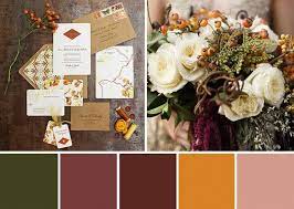 An Autumn Wedding Colour Palette Combining Shades Of Orange Rust Cinnamon Wine With Elemen Fall Wedding Color Palette Wedding Palette Wedding Color Palette
