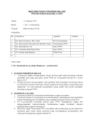 Contoh minit mesyuaratadakah ini kali pertama anda ditugaskan untuk merakam minit mesyuarat?sekiranya demikian, anda perlu memahami bahawa itu adalah. Minit Mesyuarat Program Inklusif Bil 1