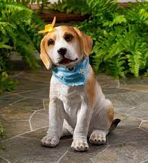 It has three solid wood shelves for holding decorative containers of bathroom supplies. Beagle Puppy With Solar Butterfly Garden Statue Plowhearth