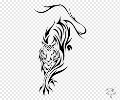A comprehensive guide to tiger tattoos: Tiger Tattoo Flash Schwarz Grau Polynesien Tiger Schwarz Und Grau Polynesien Tatowierungsblitz Png Pngwing