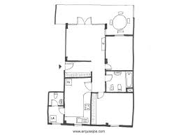 En este plano de casa de una planta, vemos que, la ventilación e iluminación de los espacios internos, cuando la vivienda está adosada en los laterales a otras combinando techos planos y a dos aguas, se le da a esta vivienda de una sola planta, un interesante espacio a mayor altura en el área social. Planos De Casas Como Hacerlos Cuales Necesitas Y Mucho Mas