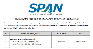 Januari 1997, suruhanjaya perkhidmatan awam malaysia telah mengadaptasi pengurusan elektronik dalam perkhidmatannya apabila sistem pengambilan berkomputer iaitu sistem mengambil sepanjang masa. Jawatan Kosong Terkini 2020 Di Suruhanjaya Perkhidmatan Air Negara Span