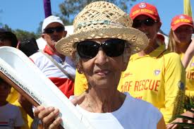 The Commonwealth baton arrives at Point Lookout, North Stradbroke Island