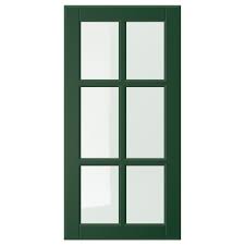Fibreboard, acrylic paint assembly instructions. Bodbyn Glass Door Dark Green 15x30 Ikea In 2021 Glass Door Dark Green Kitchen Bodbyn