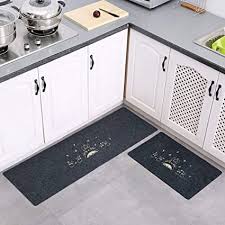 Flooring manufacturers offer a wide assortment of materials that are functional as well as aesthetically pleasing. Yaalo Set Of 2 Kitchen Rugs For Kitchen Floor Washable Non Slip Kitchen Runner Soft Bath Mat Floor Rug Bj 40 X 60 40 X 120 Cm Amazon De Kuche Haushalt