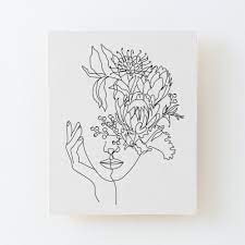 Maybe you would like to learn more about one of these? Woman With Flowers By Line Art Drawing Portrait Minimalistic Style Botanical Print Flower Head By Onelineprint Re Art Drawings Line Art Drawings Drawings