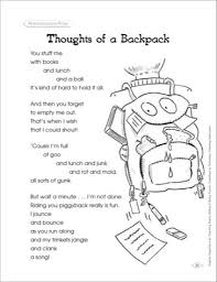 Graphic Organizer To Teach Personification Poem Thoughts Of A Backpack Printables Personification Poems Poetry For Kids Teaching Figurative Language