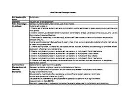 3rd Grade Multiplication Arrays Unit Plan And Scripted Lesson Unit Plan How To Plan Third Grade Worksheets