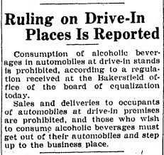 The Bakersfield Californian Thu May 12 1938 Drive In Alcohol Sales Prohibited Historical News Alcohol Kern County