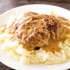 Remove film from tray and place on a cooking sheet. Crock Pot Salisbury Steak This Is Not Diet Food