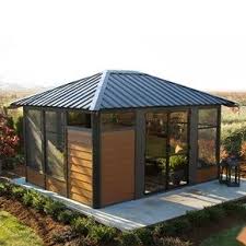 Gazebo Geneva En Bois 4 Saisons Ideal Pour Les Spas Il Vous Offre Charme Qualite Et Durabilite Ce Gazebo Possede Des Hot Tub Gazebo Gazebo Backyard Gazebo