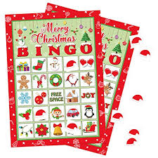 Moon Boat Christmas Bingo Game Xmas Holiday Winter Party Supplies Favors 32 Players