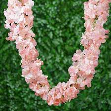 7ft Silk Hydrangea Artificial Flower Garland Blush Rose Gold Flower Garlands Silk Hydrangeas Flower Garland Wedding