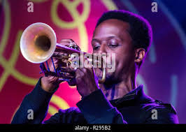 JASON PALMER plays trumpet with the JAMIE BAUM SEPTET performs at the 61st  Monterey Jazz Festival