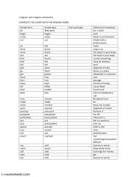 Irregular Verbs Interactive Worksheet