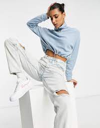 Camel brown crop low turtleneck sweater. Brave Soul Mary Fleece Sweater With Zip In Ice Blue Shopstyle Women S Fashion