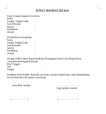 Surat pernyataan bersedia dicalonkan menjadi kepala desa. Contoh Surat Mandat Welcome To Tmedia Aja