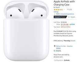 129 98 Apple Airpods With Charging Case In 2020 Amazon Deals Shopping Apple Case