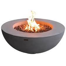 The fire pit converts into an outdoor table when not in use using a wooden topper. Elementi Lunar Bowl 42 In W 45000 Btu Grey Concrete Concrete Propane Gas Fire Pit In The Gas Fire Pits Department At Lowes Com