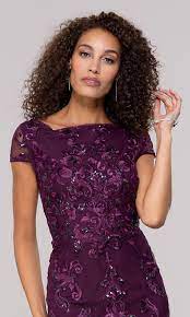 Knee Length Wedding Guest Dress In Eggplant Purple Wedding Guest Dress Purple Wedding Guest Dresses Short Wedding Guest Dresses