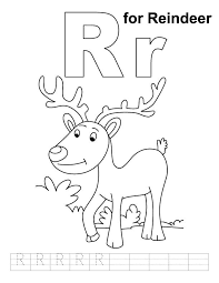 R For Reindeer Coloring Page With Handwriting Practice Alphabet Coloring Pages Preschool Coloring Pages Alphabet Coloring